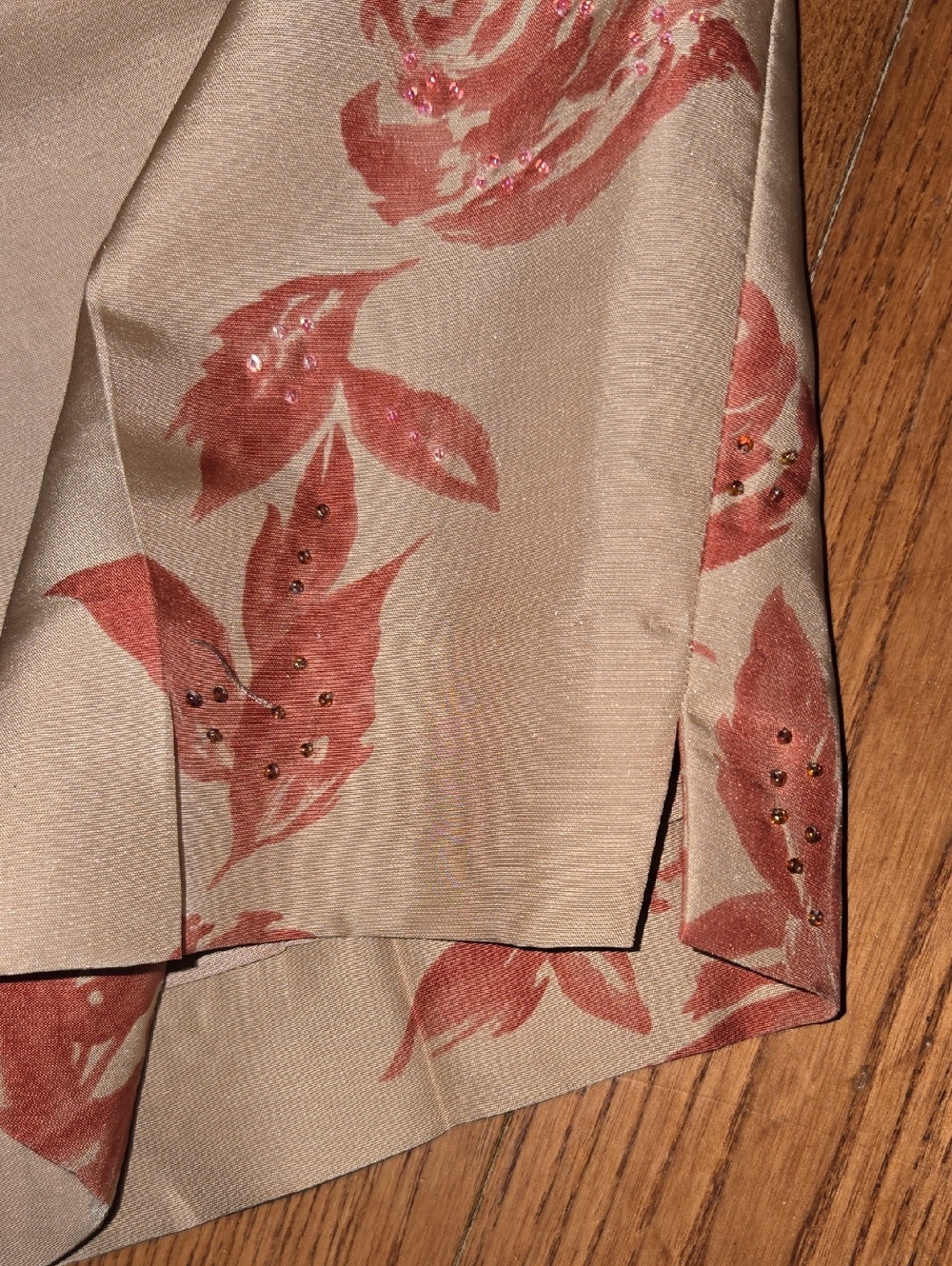 Adrianna Papell Beige Silk Beaded Pants Size 16 - Picture 8 of 8